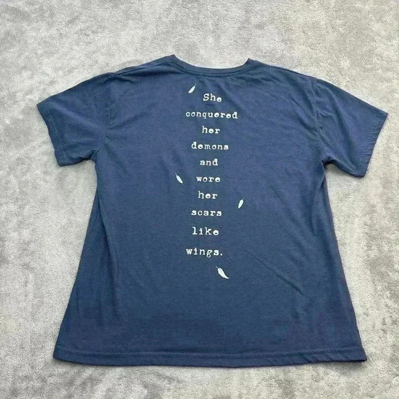 Atticus Shirt Womens XL She Conquered Her Demons & Wore Her Scare Like Wings Tee - Picture 8 of 9